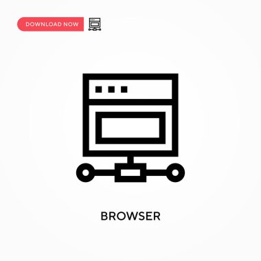 Tarayıcı Basit vektör simgesi. Web sitesi veya mobil uygulama için modern, basit düz vektör çizimi