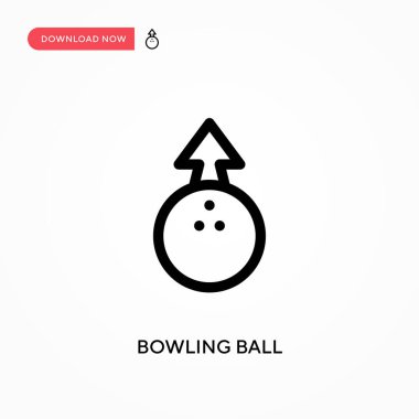 Bowling topu basit vektör simgesi. Web sitesi veya mobil uygulama için modern, basit düz vektör çizimi