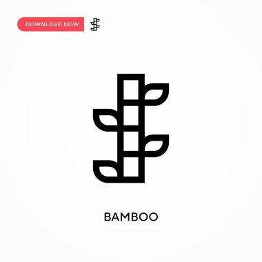 Bambu basit vektör simgesi. Web sitesi veya mobil uygulama için modern, basit düz vektör çizimi