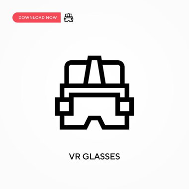 VR gözlükleri basit vektör simgesi. Web sitesi veya mobil uygulama için modern, basit düz vektör çizimi