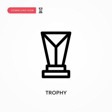 Kupa basit vektör simgesi. Web sitesi veya mobil uygulama için modern, basit düz vektör çizimi