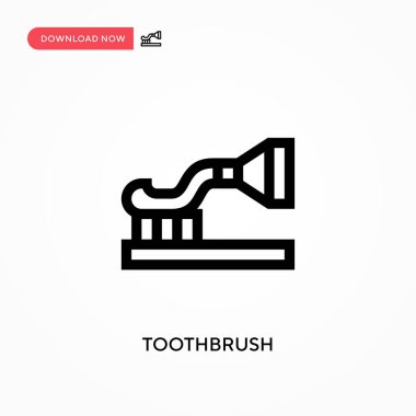 Diş fırçası basit vektör simgesi. Web sitesi veya mobil uygulama için modern, basit düz vektör çizimi