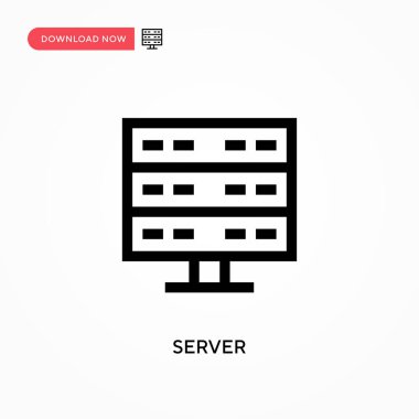 Sunucu Basit vektör simgesi. Web sitesi veya mobil uygulama için modern, basit düz vektör çizimi