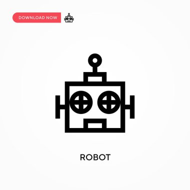 Robot Basit vektör simgesi. Web sitesi veya mobil uygulama için modern, basit düz vektör çizimi