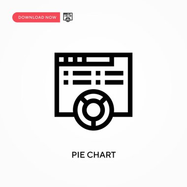 Pasta grafiği basit vektör simgesi. Web sitesi veya mobil uygulama için modern, basit düz vektör çizimi