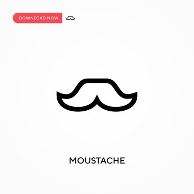 Bıyık Basit vektör simgesi. Web sitesi veya mobil uygulama için modern, basit düz vektör çizimi