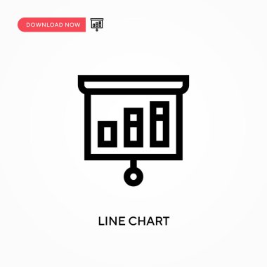 Çizgi çizelgesi basit vektör simgesi. Web sitesi veya mobil uygulama için modern, basit düz vektör çizimi