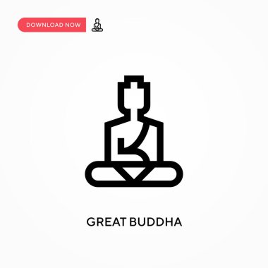 Büyük Buda Basit Vektör Simgesi. Web sitesi veya mobil uygulama için modern, basit düz vektör çizimi