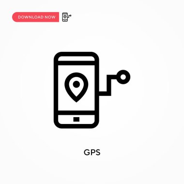 GPS basit vektör simgesi. Web sitesi veya mobil uygulama için modern, basit düz vektör çizimi