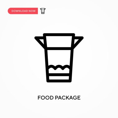 Yiyecek paketi basit vektör simgesi. Web sitesi veya mobil uygulama için modern, basit düz vektör çizimi