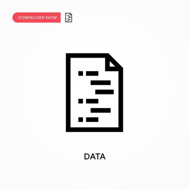 Veri Basit vektör simgesi. Web sitesi veya mobil uygulama için modern, basit düz vektör çizimi