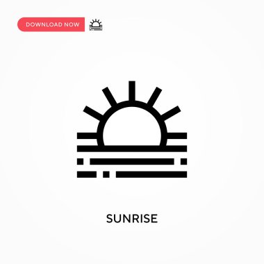 Gündoğumu Basit vektör simgesi. Web sitesi veya mobil uygulama için modern, basit düz vektör çizimi