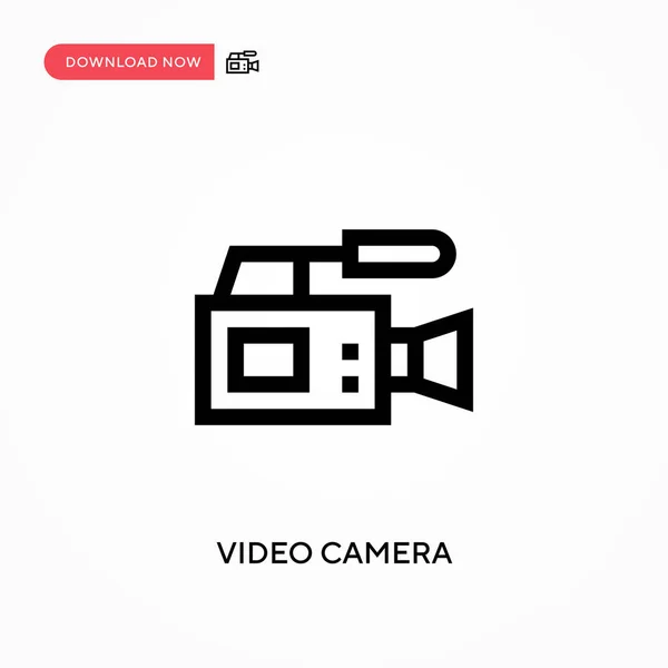 Videocamera Icona Vettoriale Semplice Moderna Semplice Illustrazione Vettoriale Piatta Sito — Vettoriale Stock