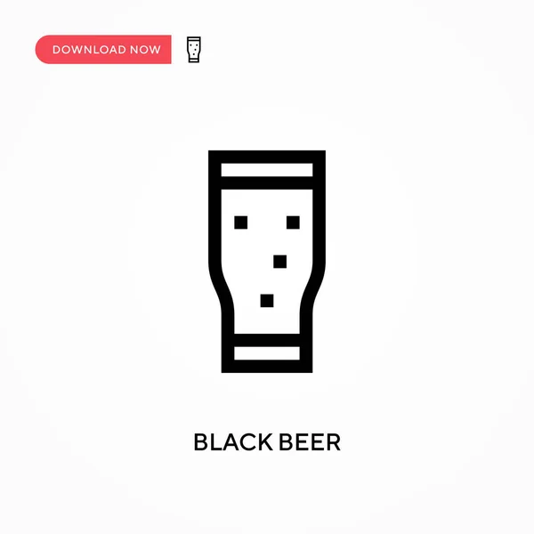 Cerveza Negra Icono Vector Simple Moderno Simple Ilustración Vector Plano — Archivo Imágenes Vectoriales