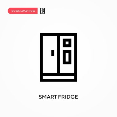 Akıllı buzdolabı Basit vektör simgesi. Web sitesi veya mobil uygulama için modern, basit düz vektör çizimi