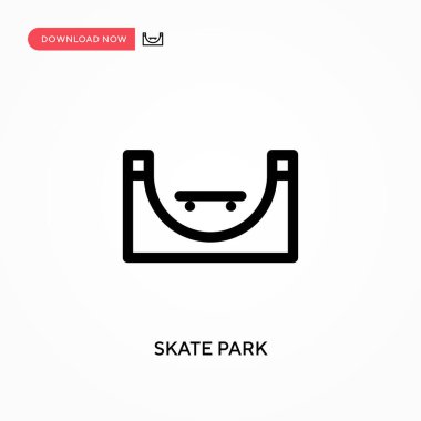 Kaykay parkı basit vektör simgesi. Web sitesi veya mobil uygulama için modern, basit düz vektör çizimi