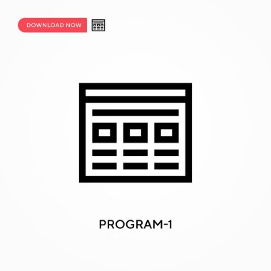 Program-1 basit vektör simgesi. Web sitesi veya mobil uygulama için modern, basit düz vektör çizimi