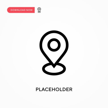 Yer Tutucu Basit vektör simgesi. Web sitesi veya mobil uygulama için modern, basit düz vektör çizimi