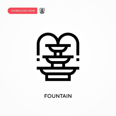 Fountain Basit vektör simgesi. Web sitesi veya mobil uygulama için modern, basit düz vektör çizimi
