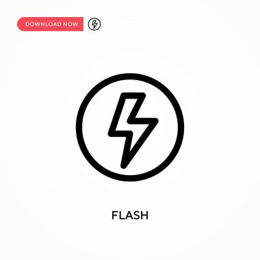 Basit Flash vektör simgesi. Web sitesi veya mobil uygulama için modern, basit düz vektör çizimi