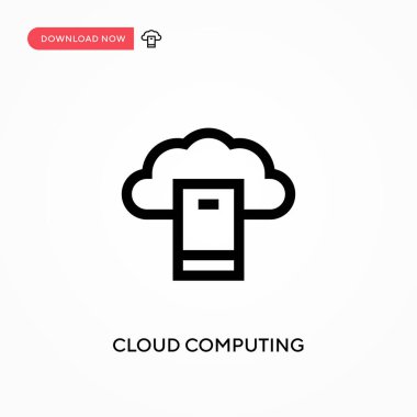 Bulut hesaplama basit vektör simgesi. Web sitesi veya mobil uygulama için modern, basit düz vektör çizimi