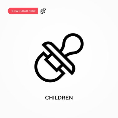 Çocuklar basit vektör simgesi. Web sitesi veya mobil uygulama için modern, basit düz vektör çizimi