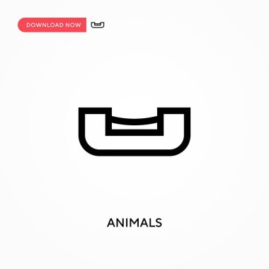 Hayvanlar basit vektör simgesi. Web sitesi veya mobil uygulama için modern, basit düz vektör çizimi