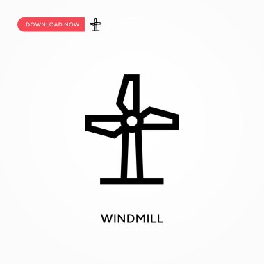Windmill Basit vektör simgesi. Web sitesi veya mobil uygulama için modern, basit düz vektör çizimi