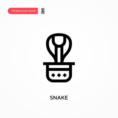 Yılan Basit vektör simgesi. Web sitesi veya mobil uygulama için modern, basit düz vektör çizimi