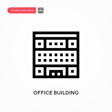 Ofis binası basit vektör simgesi. Web sitesi veya mobil uygulama için modern, basit düz vektör çizimi