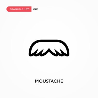 Bıyık Basit vektör simgesi. Web sitesi veya mobil uygulama için modern, basit düz vektör çizimi