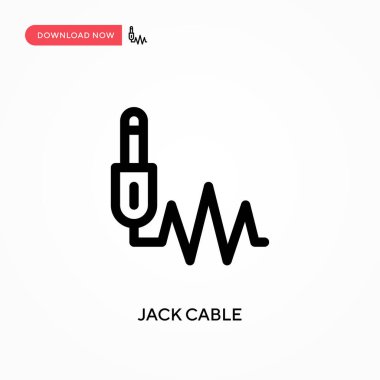 Jack kablo basit vektör simgesi. Web sitesi veya mobil uygulama için modern, basit düz vektör çizimi