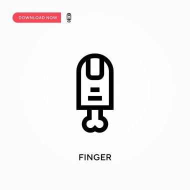 Parmak Basit vektör simgesi. Web sitesi veya mobil uygulama için modern, basit düz vektör çizimi