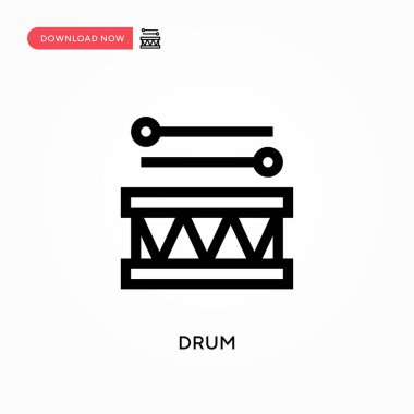 Davul Basit vektör simgesi. Web sitesi veya mobil uygulama için modern, basit düz vektör çizimi