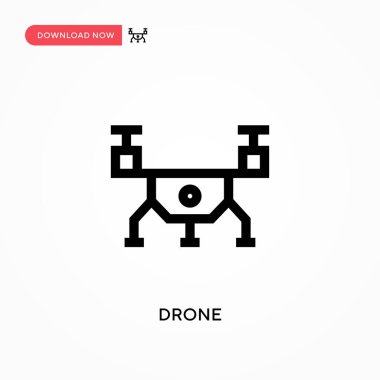Drone Basit vektör simgesi. Web sitesi veya mobil uygulama için modern, basit düz vektör çizimi