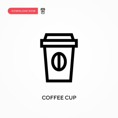 Kahve fincanı basit vektör ikonu. Web sitesi veya mobil uygulama için modern, basit düz vektör çizimi