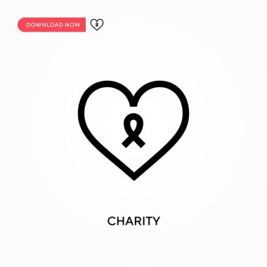 Charity Basit vektör simgesi. Web sitesi veya mobil uygulama için modern, basit düz vektör çizimi