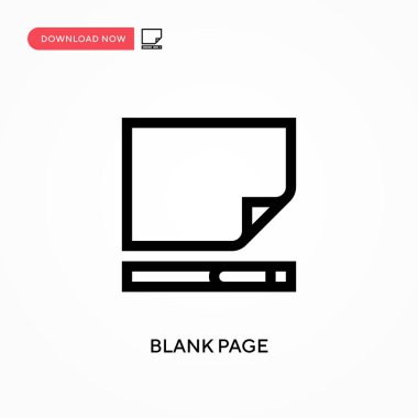 Boş sayfa basit vektör simgesi. Web sitesi veya mobil uygulama için modern, basit düz vektör çizimi