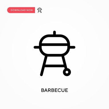 Barbekü basit vektör simgesi. Web sitesi veya mobil uygulama için modern, basit düz vektör çizimi