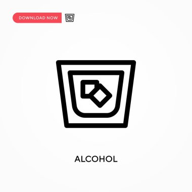 Alkol basit vektör simgesi. Web sitesi veya mobil uygulama için modern, basit düz vektör çizimi