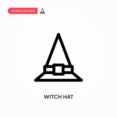 Cadı şapkası Basit vektör simgesi. Web sitesi veya mobil uygulama için modern, basit düz vektör çizimi