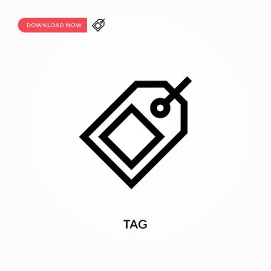 Etiket Basit vektör simgesi. Web sitesi veya mobil uygulama için modern, basit düz vektör çizimi