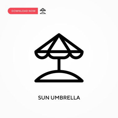 Güneş şemsiyesi Basit vektör simgesi. Web sitesi veya mobil uygulama için modern, basit düz vektör çizimi