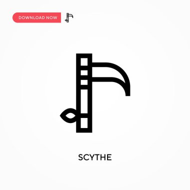 Scythe Basit vektör simgesi. Web sitesi veya mobil uygulama için modern, basit düz vektör çizimi