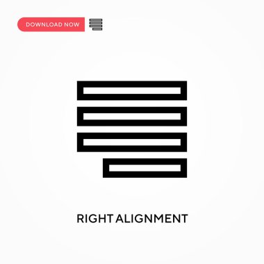 Sağ hizalama Basit vektör simgesi. Web sitesi veya mobil uygulama için modern, basit düz vektör çizimi