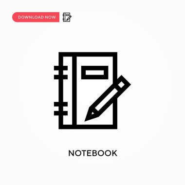 Not Defteri Basit vektör simgesi. Web sitesi veya mobil uygulama için modern, basit düz vektör çizimi
