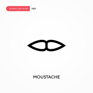 Bıyık Basit vektör simgesi. Web sitesi veya mobil uygulama için modern, basit düz vektör çizimi
