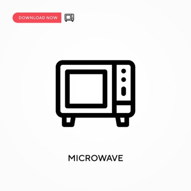 Mikrodalga basit vektör simgesi. Web sitesi veya mobil uygulama için modern, basit düz vektör çizimi