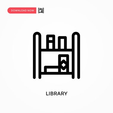 Kütüphane Basit vektör simgesi. Web sitesi veya mobil uygulama için modern, basit düz vektör çizimi