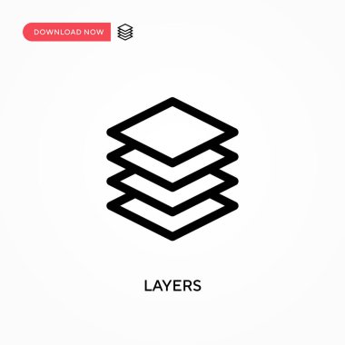 Katmanlar basit vektör simgesi. Web sitesi veya mobil uygulama için modern, basit düz vektör çizimi